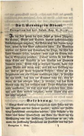 Evangelien an den Sonn- und Festtagen des Herrn und der Heiligen : mit Belehrungen und Liedern, in zwei Abtheilungen ; ein Betrachtungs- und Gesangbuch für katholische Christen