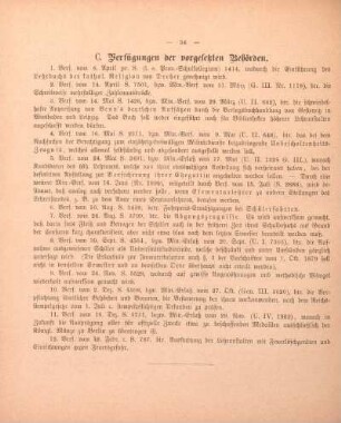 C. Verfügungen der vorgesetzten Behörden.
