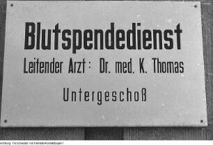 Blutspendedienst, Februar 1956