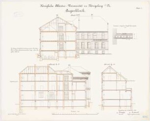 Augenklinik der Albertus-Universität Königsberg: Querschnitte 1:100