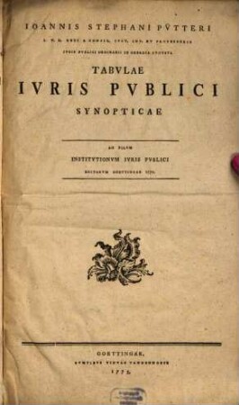 I. St. Putteri Tabulae iuris publici synopticae