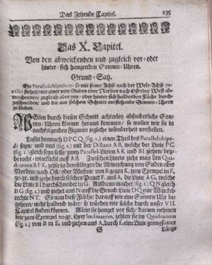 Das X. Capitel. Von den abweichenden und zugleich vor- oder hinter sich hangenden Sonnen-Uhren.