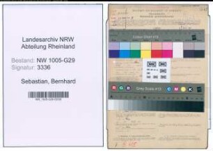 Entnazifizierung Bernhard Sebastian , geb. 13.11.1879 (Bahnamtmann)