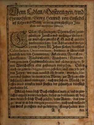 M. Iohannis Coleri Oeconomiae oder Haußbuchs ... Theil : Zum Calendario Oeconomico & perpetuo gehörig, 4. Darin beschrieben vnd gehandelt wird, von der Viehzucht, ...