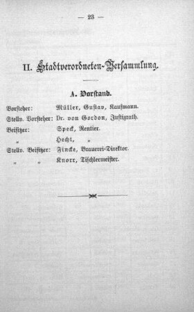 II. Stadtverordneten-Versammlung