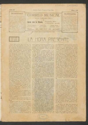 La hora presente : Nuestro editorial