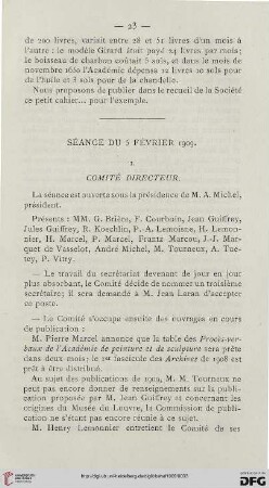 Séance du 5 février 1909
