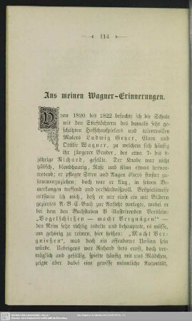 Aus meinen Wagner-Erinnerungen