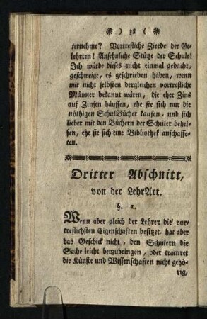 Dritter Abschitt, von der Lehrart