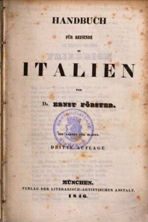 Handbuch für Reisende in Italien