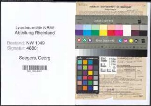 Entnazifizierung Georg Seegers , geb. 24.02.1903 (Musiker)