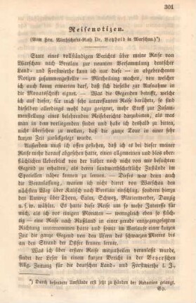 Reisenotizen.