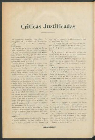 Críticas justificadas