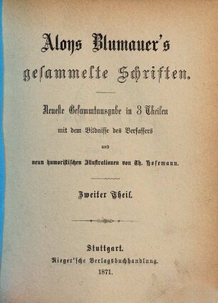 Aloys Blumauer's gesammelte Schriften : in 3 Theilen. 2