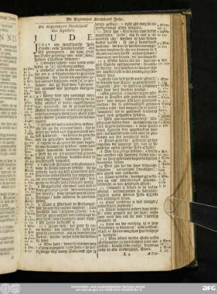 De Algemeyne Sendtbrief des Apostels Jude.
