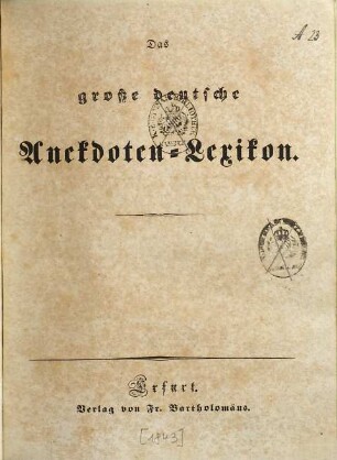 Das große deutsche Anekdoten-Lexikon