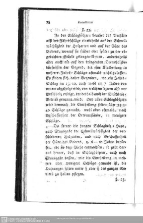 § 22. In den Schlaghölzern beruhet das Verhältniß