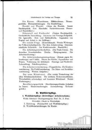 XI. Wohlfahrtspflege