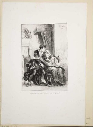 Hamlet und die Königin, Blatt 9 der Folge "Illustrationen zu Shakespears Hamlet"