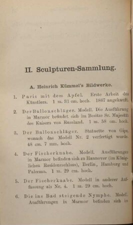 II. Sculpturen-Sammlung.