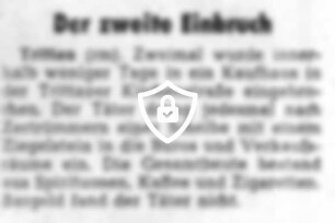 Der zweite Einbruch