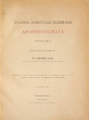Apophthegmata nonnulla