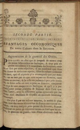 Augmentation de la quantité des Grains. - Inconvénient des préjugés & de l´ostination de la plûpart des cultivateurs.