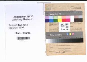 Entnazifizierung Heinrich Kock , geb. 22.06.1903 (Kaufmann)