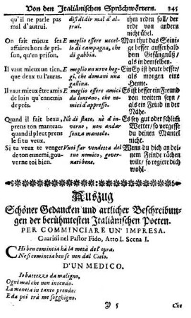 Auszug schöner Gedancken und artlicher Beschreibungen der berühmtesten Italiänischen Poeten.