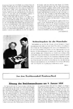 Sitzung des Bezirksausschusses am 9. Januar 1959