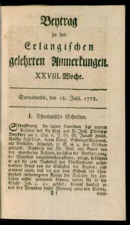 XXVIII. Woche
