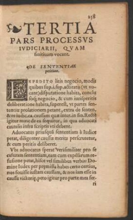 De Sententiae petitione.
