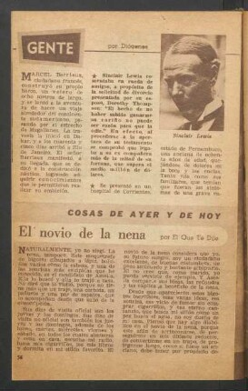 El novio de la nena : Cosas de ayer y de hoy