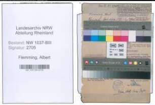 Entnazifizierung Albert Flemming , geb. 30.12.1892 ()