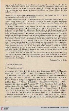 26: [Rezension von: Denys Haynes, Griechische Kunst und die Entdeckung der Freiheit]