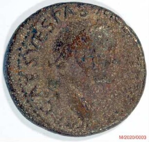 Römische Münze, Nominal As, Prägeherr Vespasian, Prägeort Rom oder Lyon, Original