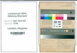 Entnazifizierung Margarete Lambertz , geb. 23.10.1900 ()