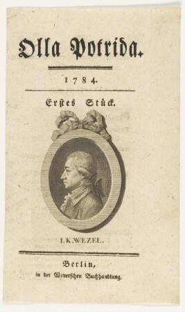 Bildnis des I. K. Wezel