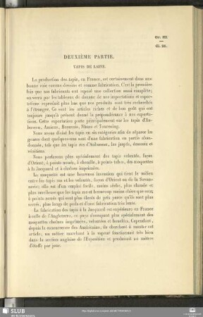 Deuxième Partie. Tapis De Laine