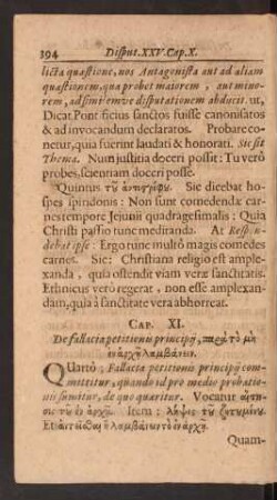 Cap. XI. De fallacia petitionis principij, ...