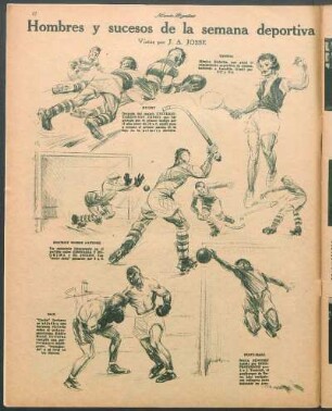 Hombres y sucesos de la semana deportiva [Dibujos]