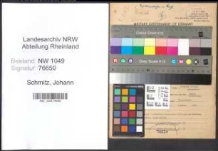 Entnazifizierung Johann Schmitz , geb. 11.12.1881 ()