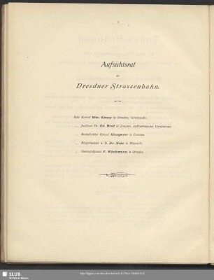 Aufsichtsrat der Dresdner Strassenbahn