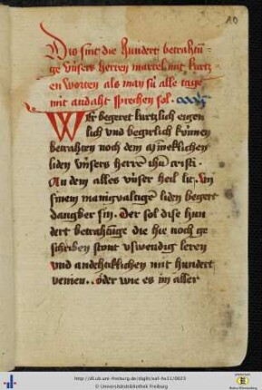 [10r - 16v] Die 100 Betrachtungen aus dem Büchlein der ewigen Weisheit.