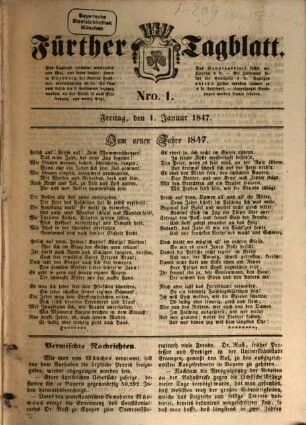 Fürther Tagblatt : General-Anzeiger für Fürth und Umgegend. 1847