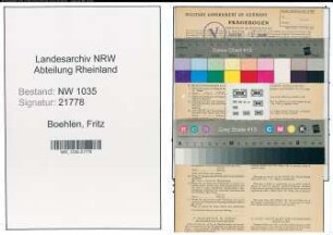 Entnazifizierung Fritz Boehlen , geb. 04.02.1901 (Lehrer)