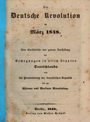 Die deutsche Revolution im März 1848