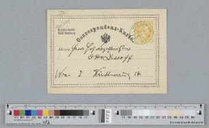 Postkarte an Otto Dessoff