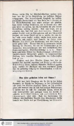 Was hätte geschehen können und sollen?