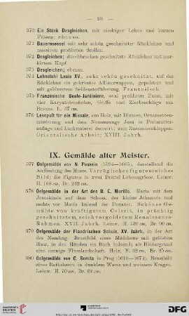 IX. Gemälde alter Meister (Nr. 377-393)